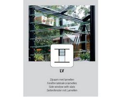 Glaslamellenfenster LV komplett mit Securit Glas 4mm, Rahmen schwarz