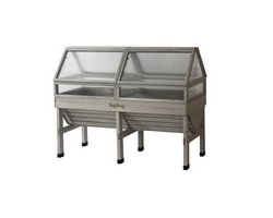 Frühbeetaufsatz zu Vegtrug mittel grau, 183x76x66 cm
