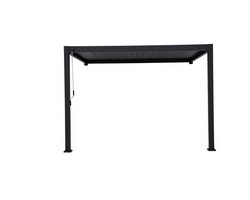 Alu/Stahl-Pergola, schwarz 400x300x250cm, wandmontage