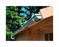 Dachrinne Set 1 beidseitig, PVC 3m anthrazit
