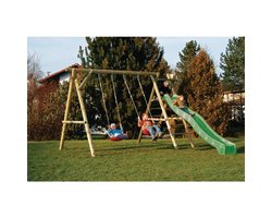 Rundholzkinderschaukel inkl. Rutsche 368 x 200 x 230 cm