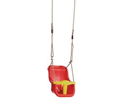 Babysitz rot/gelb mit 2.5m PP Seil (0950.234) / 36 x 39 x 49.1 cm