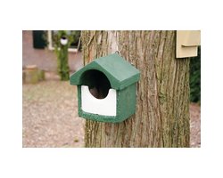 Nistkasten Holzbeton klein Halbhöhlenbrüter grün, 20 x 18.5 x15cm