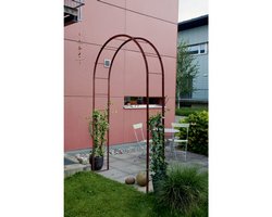 Rosenbogen T-Stahl "Lena", rost H 240 x B 140 cm
