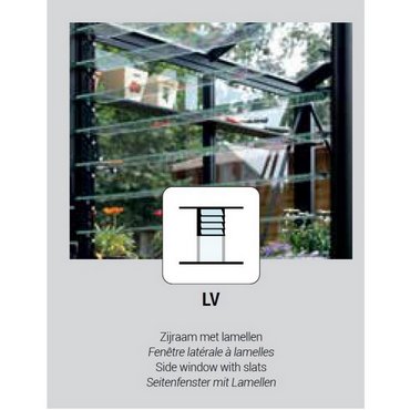Glaslamellenfenster LV komplett mit Securit Glas 4mm, Rahmen schwarz 