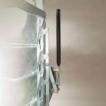Glaslamellenfenster LV komplett mit Securit Glas 4mm, Rahmen schwarz 