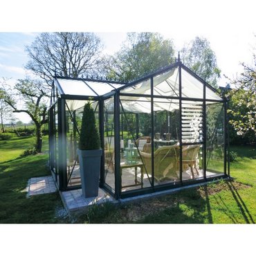 Glaslamellenfenster LV komplett mit Securit Glas 4mm, Rahmen schwarz 