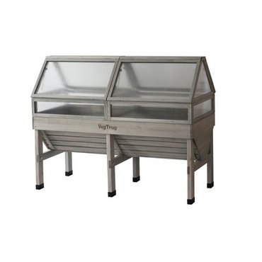 Frühbeetaufsatz zu Vegtrug mittel grau, 183x76x66 cm 