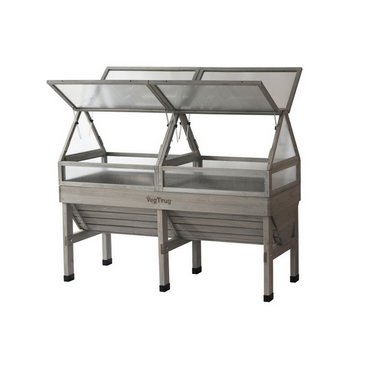 Frühbeetaufsatz zu Vegtrug mittel grau, 183x76x66 cm 