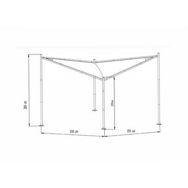 Pavillon Odonata 3.5x3.5x2.8m, anthrazit/sand 