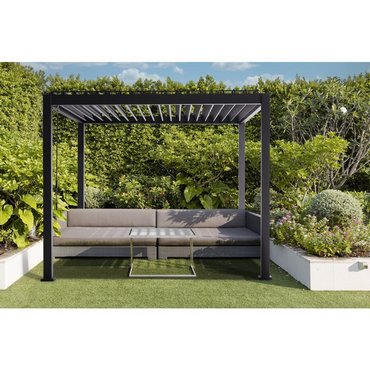 Premium Alu-Pergola, schwarz 300x300x250cm 
