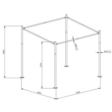 Pavillon Venezia, anthrazit/sand 300x285x214/282cm 