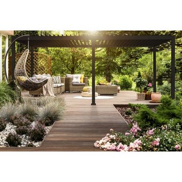 Premium Alu-Pergola, schwarz 600x300x250cm 