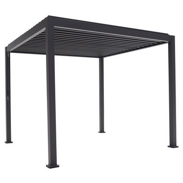 Alu/Stahl-Pergola, schwarz 300x300x240cm 