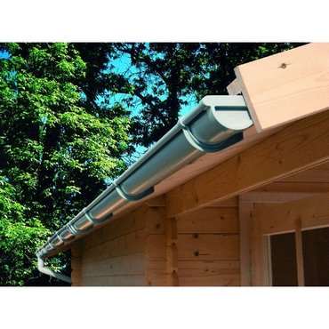 Dachrinne Set 1 beidseitig, PVC 3m anthrazit 