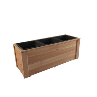 Blumenkasten Lärche 101x38x39cm inkl. 3 Pflanzkasteneinsätze, 