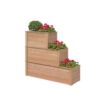 Blumenkasten Lärche 134x38x39cm inkl. 4 Pflanzkasteneinsätze 