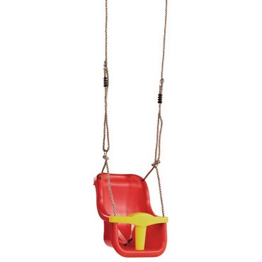 Babysitz rot/gelb mit 2.5m PP Seil (0950.234) / 36 x 39 x 49.1 cm 