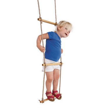 Strickleiter mit Holzsprossen 'light' PP 2.5 m (1.80 m) - 5 Sprossen 