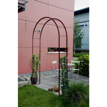 Rosenbogen T-Stahl "Lena", rost H 240 x B 140 cm 