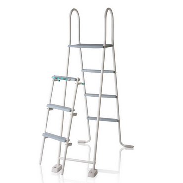 Sicherheitsleiter 2x3+Plattform,weiss galvanisiert/galvanisée + lackiert 