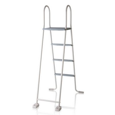Sicherheitsleiter 2x3+Plattform,weiss galvanisiert/galvanisée + lackiert 