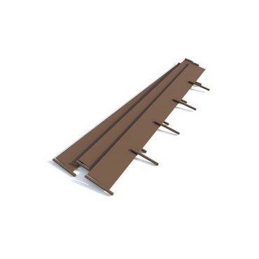 Rasenkante schokobraun Metall pulverb. 100 x 10 cm x 1.5mm 