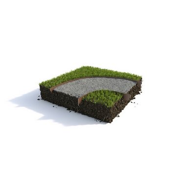 Rasenkante schokobraun Metall pulverb. 100 x 10 cm x 1.5mm 
