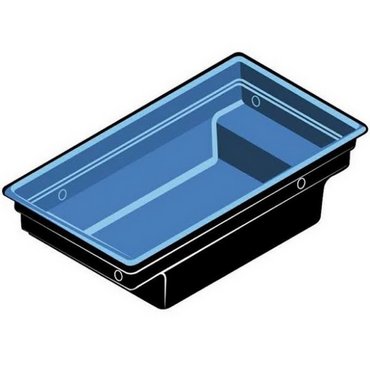 Teich Quadra C2, Polyethylen 225 x 118 x 70 cm, 1500 l 